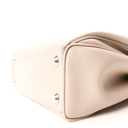 Natural Smooth Calfskin Small Rodeo Top Handle Handbag Almond
