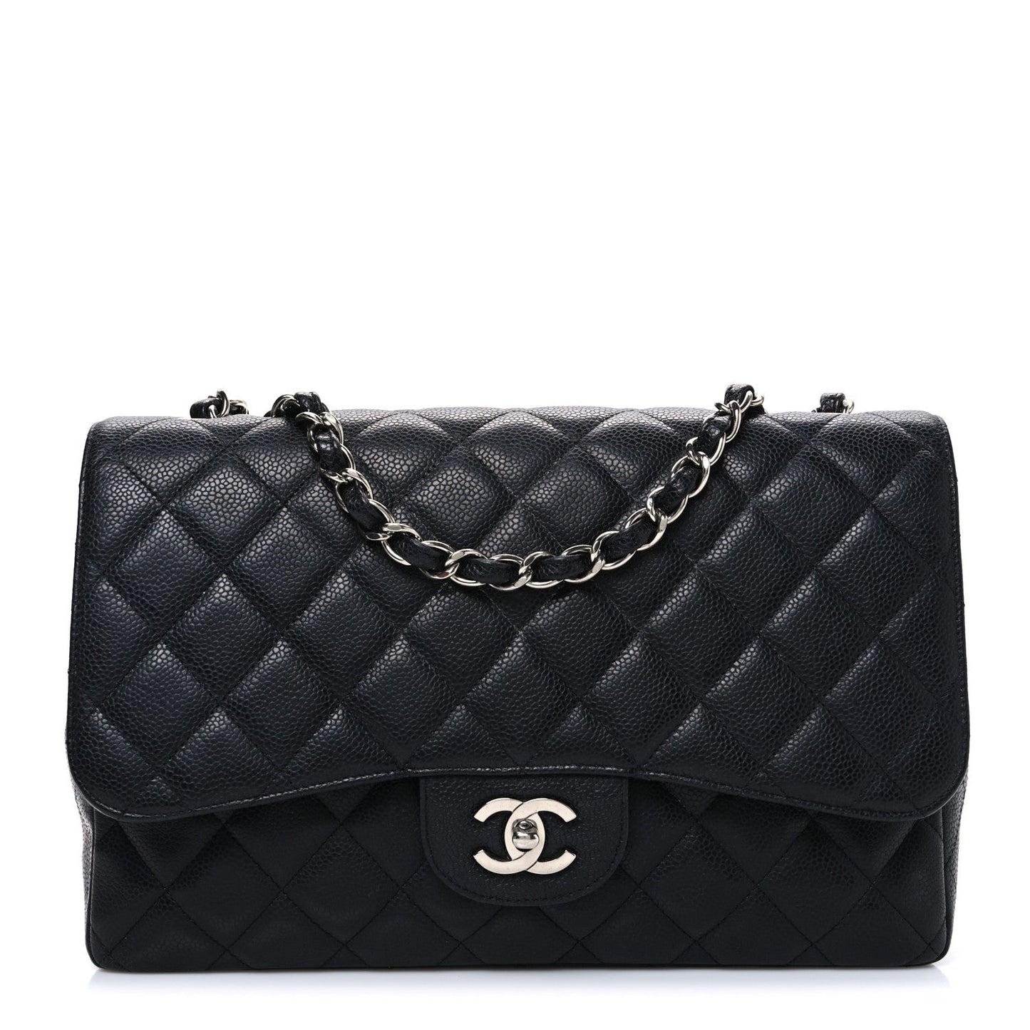 Caviar Quilted Jumbo Single Flap Black