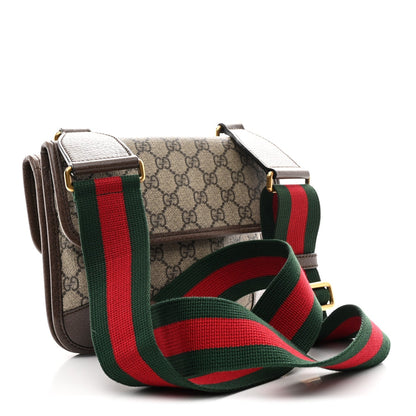 GG Supreme Monogram Web Small Neo Vintage Double Flap Messenger Bag Beige New Acero