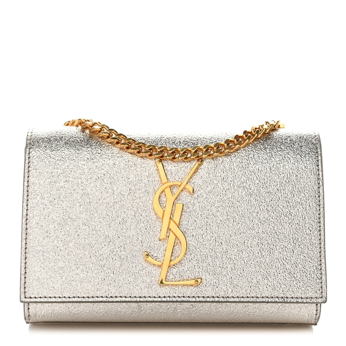 Metallic Calfskin Small Classic Monogram Kate Satchel Platine