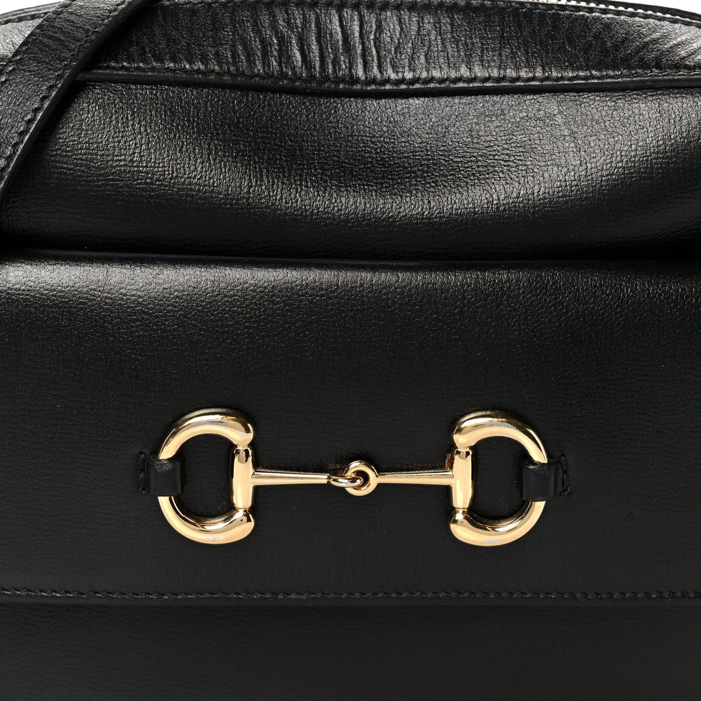 Textured Calfskin Small Horsebit 1955 Shoulder Bag Black