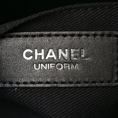 Calfskin Quilted CC Uniform Flap Belt Bag Black