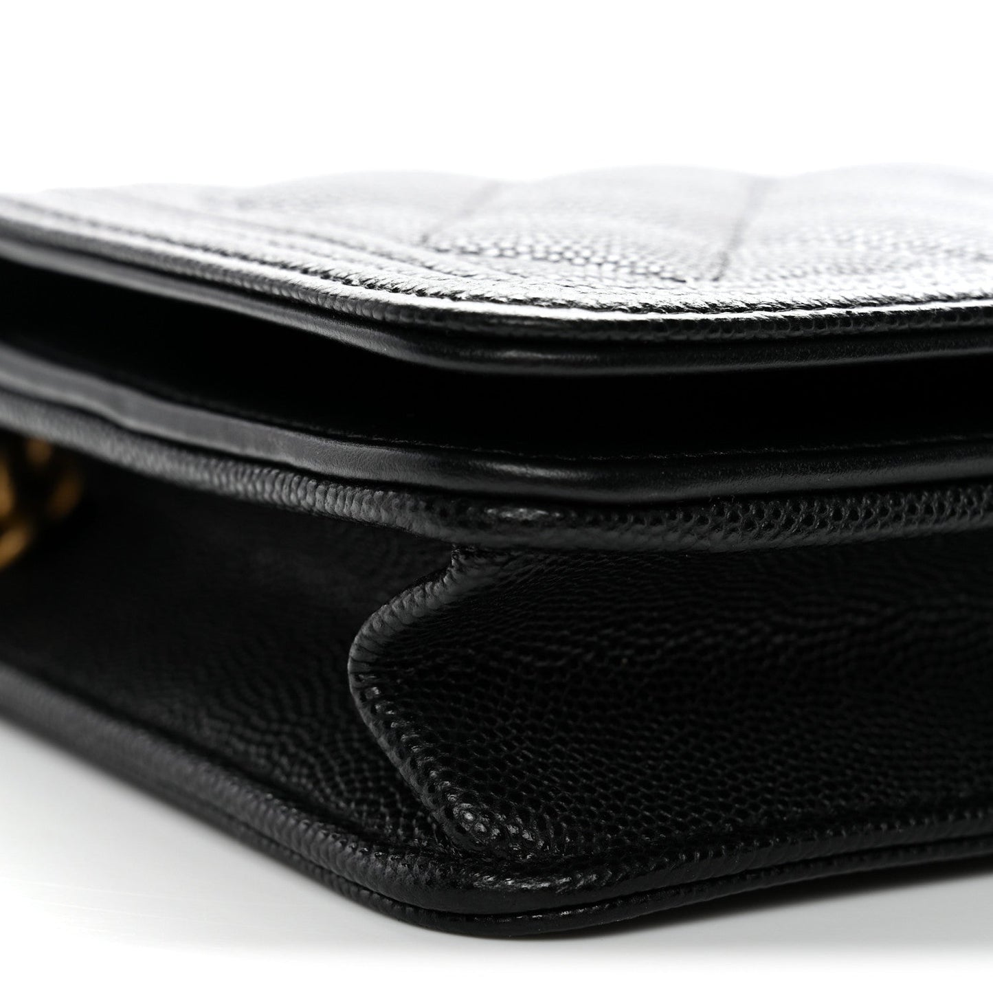 Caviar Quilted Boy Wallet On Chain WOC Black