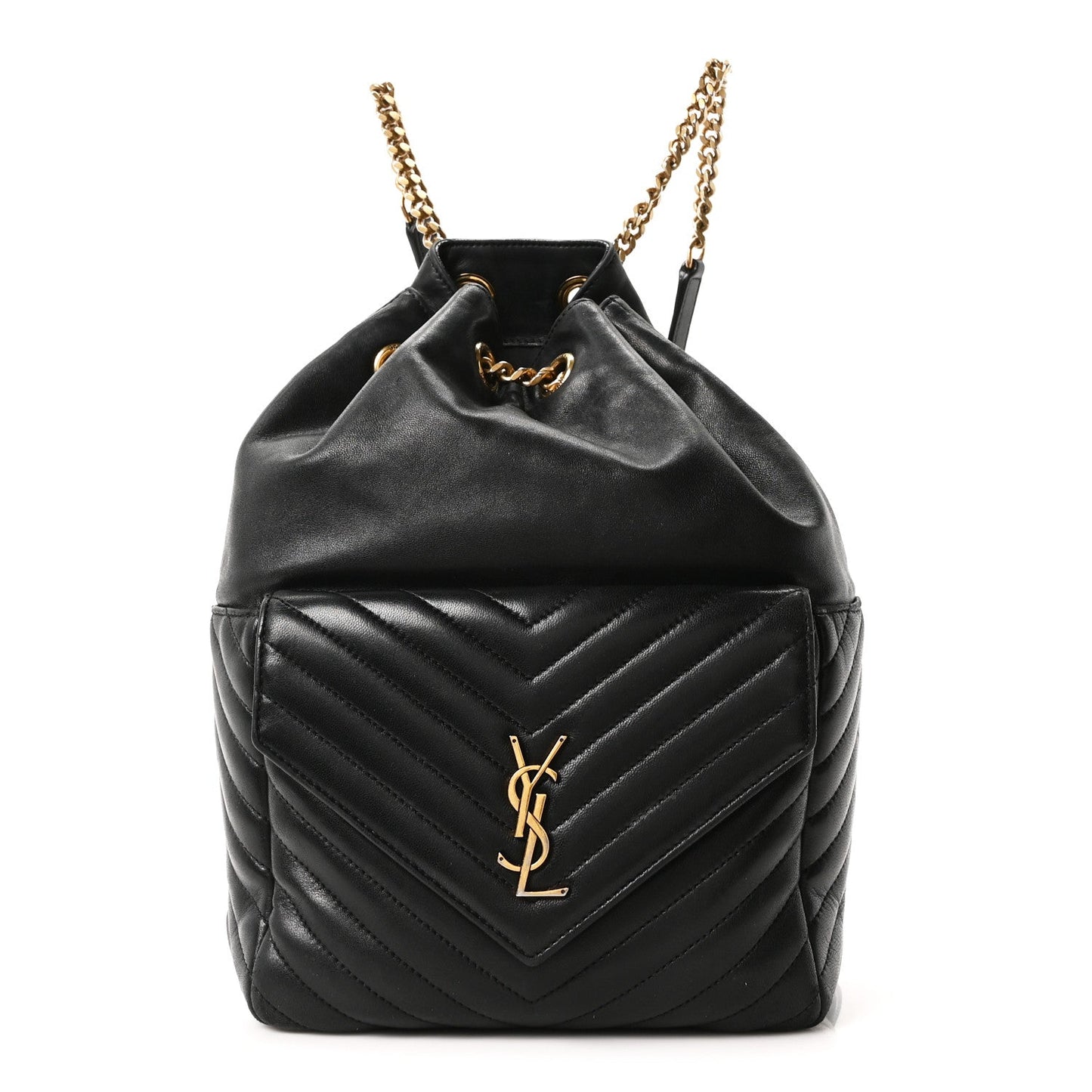 Lambskin Matelasse Monogram Joe Backpack Black