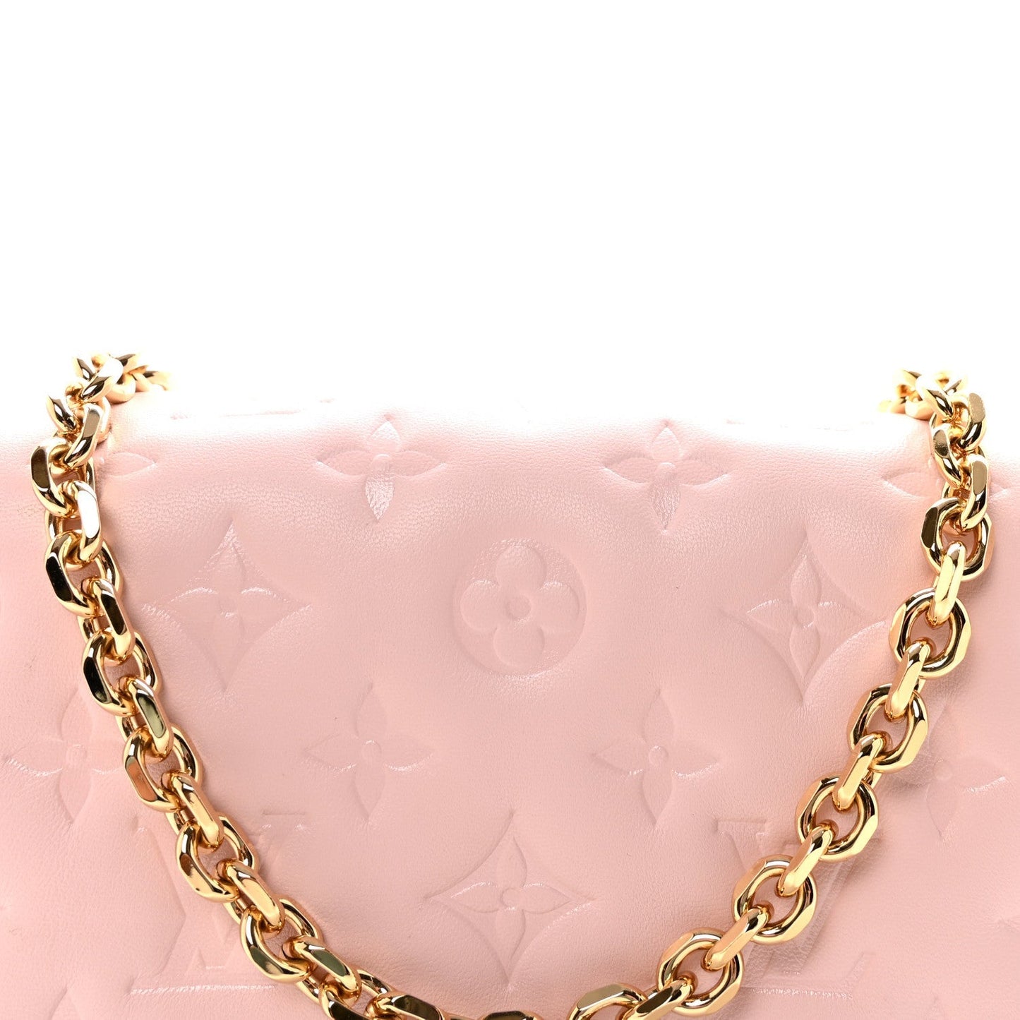 Lambskin Embossed Monogram Pochette Coussin Rose