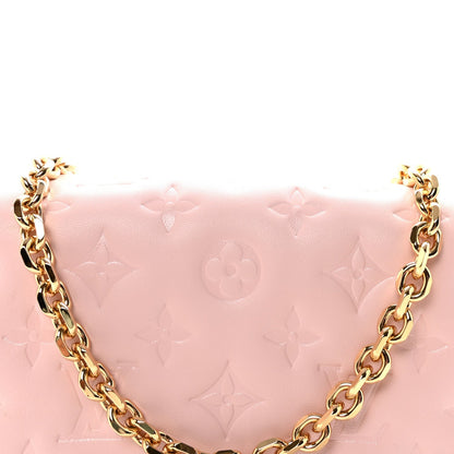 Lambskin Embossed Monogram Pochette Coussin Rose
