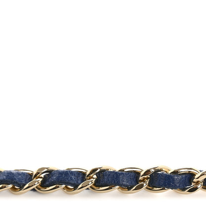 Denim Quilted Denim Mood Clutch With Chain Blue Multicolor