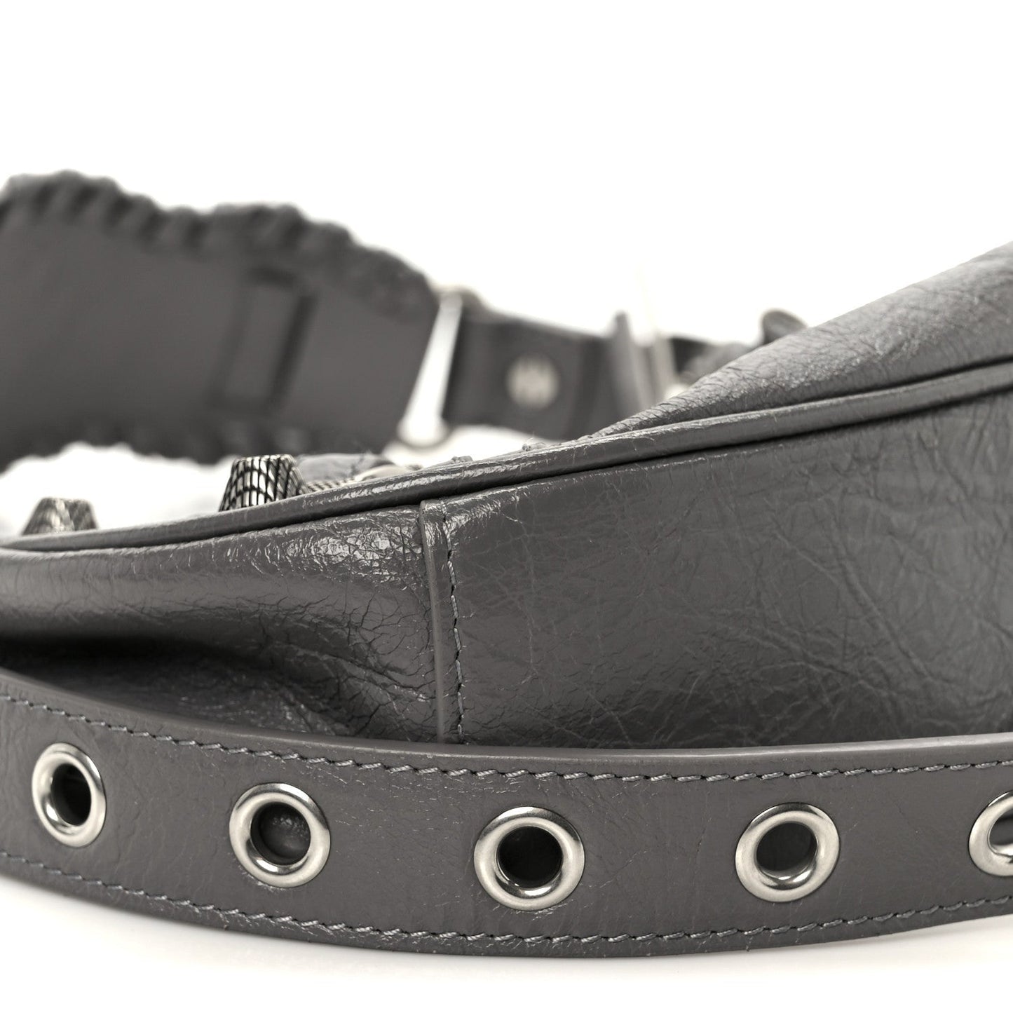 Agneau Arena Le Cagole Shoulder Bag XS Dark Grey