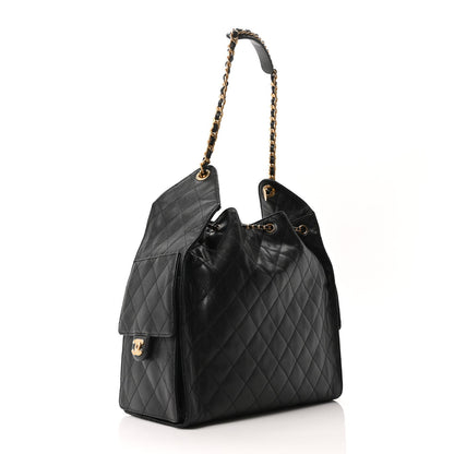 Caviar Quilted Medium Chanel 25 Handbag Black