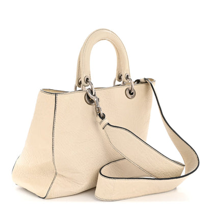 Canyon Grained Lambskin Large Lady Dior Off White