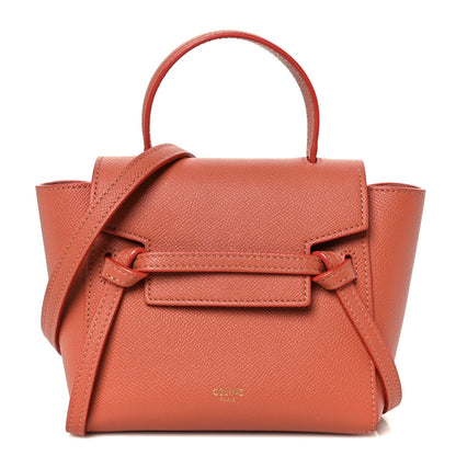 Grained Calfskin Nano Belt Bag Terracotta