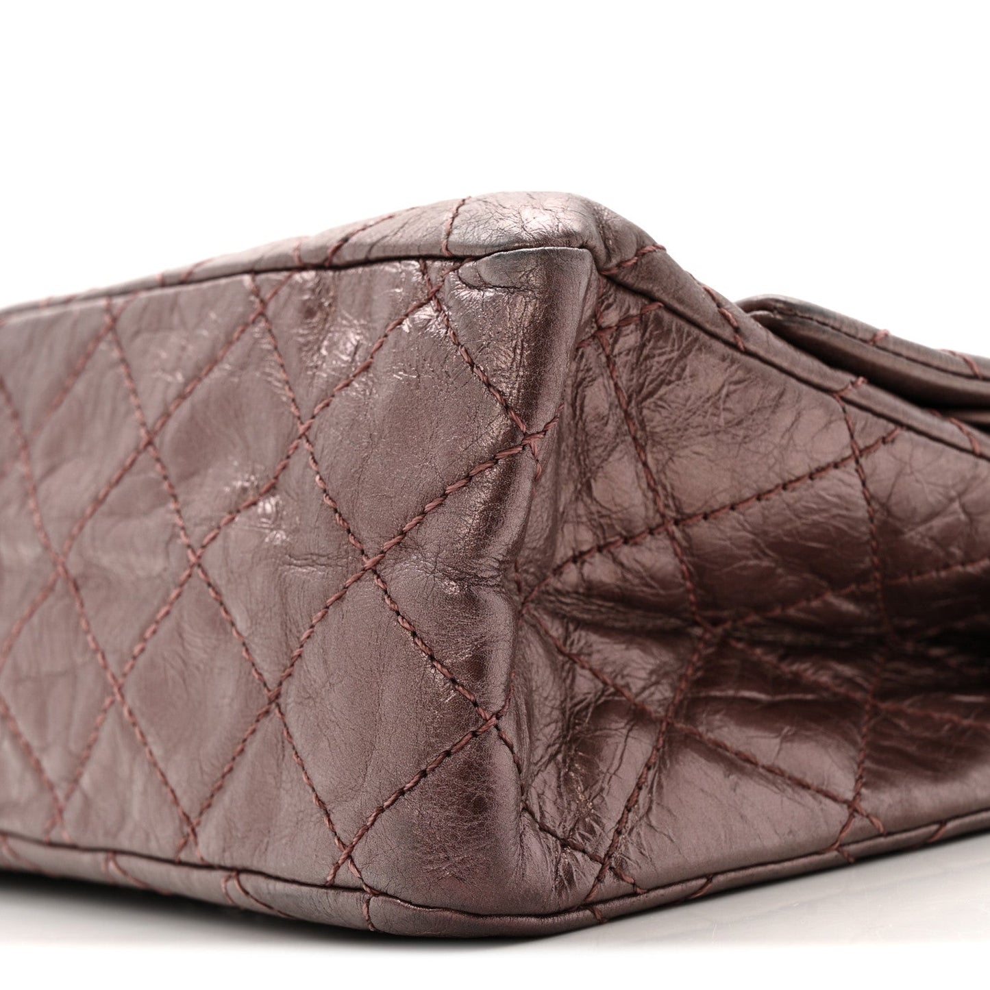 Metallic Aged Calfskin Quilted 2.55 Reissue 226 Flap Rose Fonce