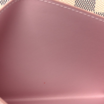 Damier Azur Pochette Felicie Chain Wallet Rose Ballerine