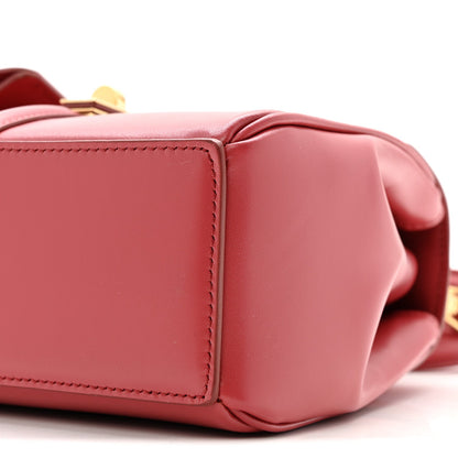 Satinated Calfskin Mini 16 Top Handle Bag Raspberry