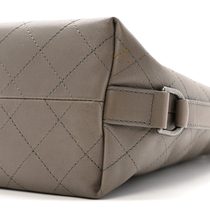 Calfskin Stitched Large Hobo Grey