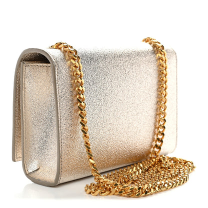 Metallic Calfskin Small Classic Monogram Kate Satchel Platine