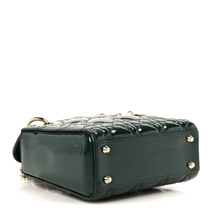 Patent Cannage Mini Lady Dior Pine Green