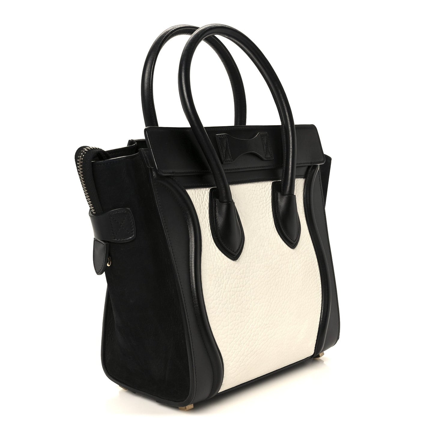 Bullhide Calfskin Micro Bi-Color Luggage Black White