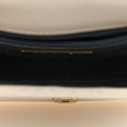 Lambskin CC Mania Flap Bag White