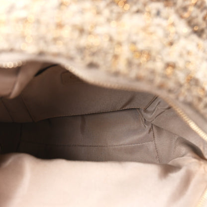 Tweed Front Pocket Backpack Beige