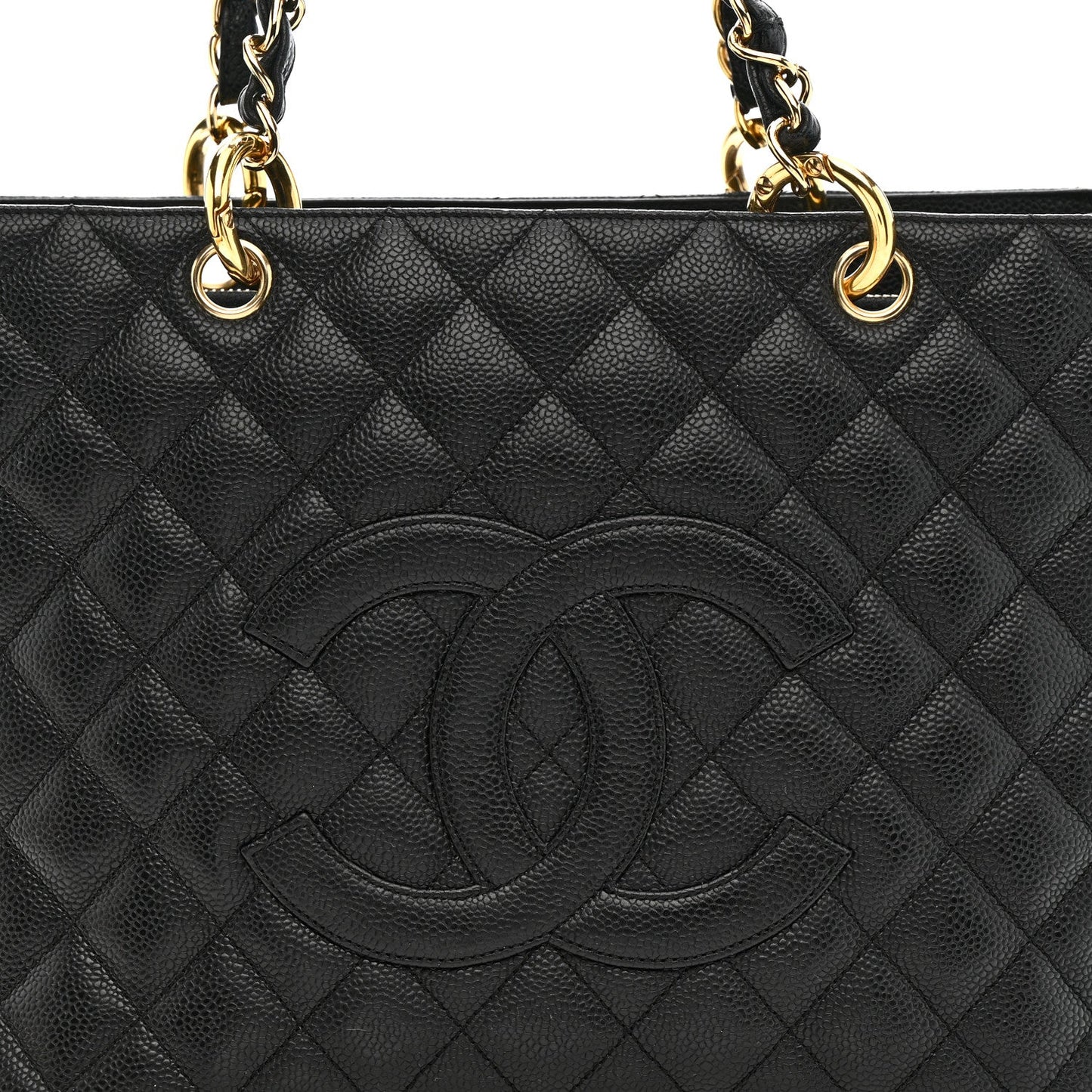 Caviar Quilted Grand Shopping Tote GST Black