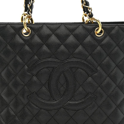 Caviar Quilted Grand Shopping Tote GST Black