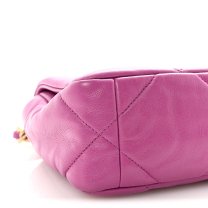 Lambskin Quilted Medium Chanel 19 Flap Purple