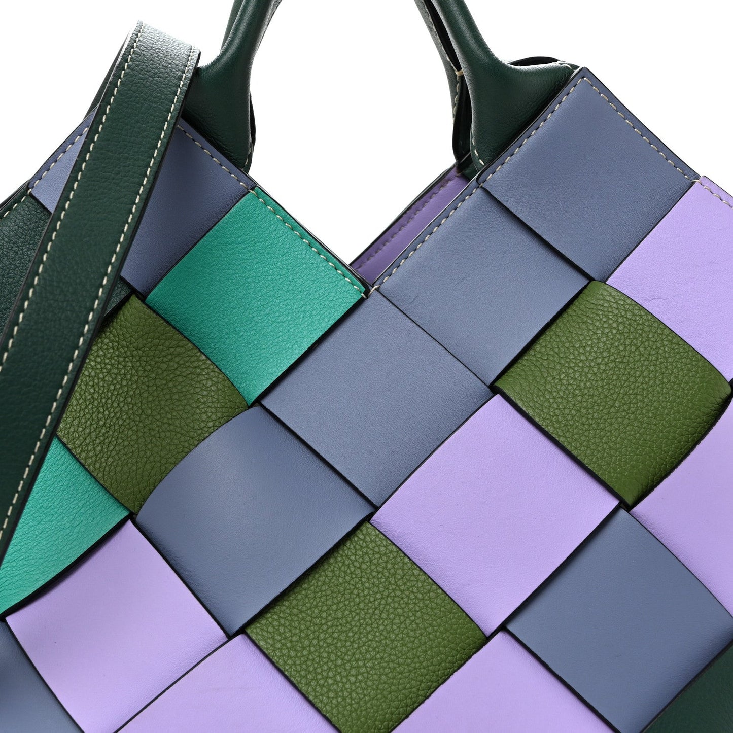 Calfskin Woven Small The Surplus Collection Basket Bag Multicolor
