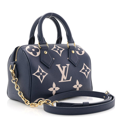 Empreinte Monogram Giant Speedy Bandouliere 20 Navy Creme