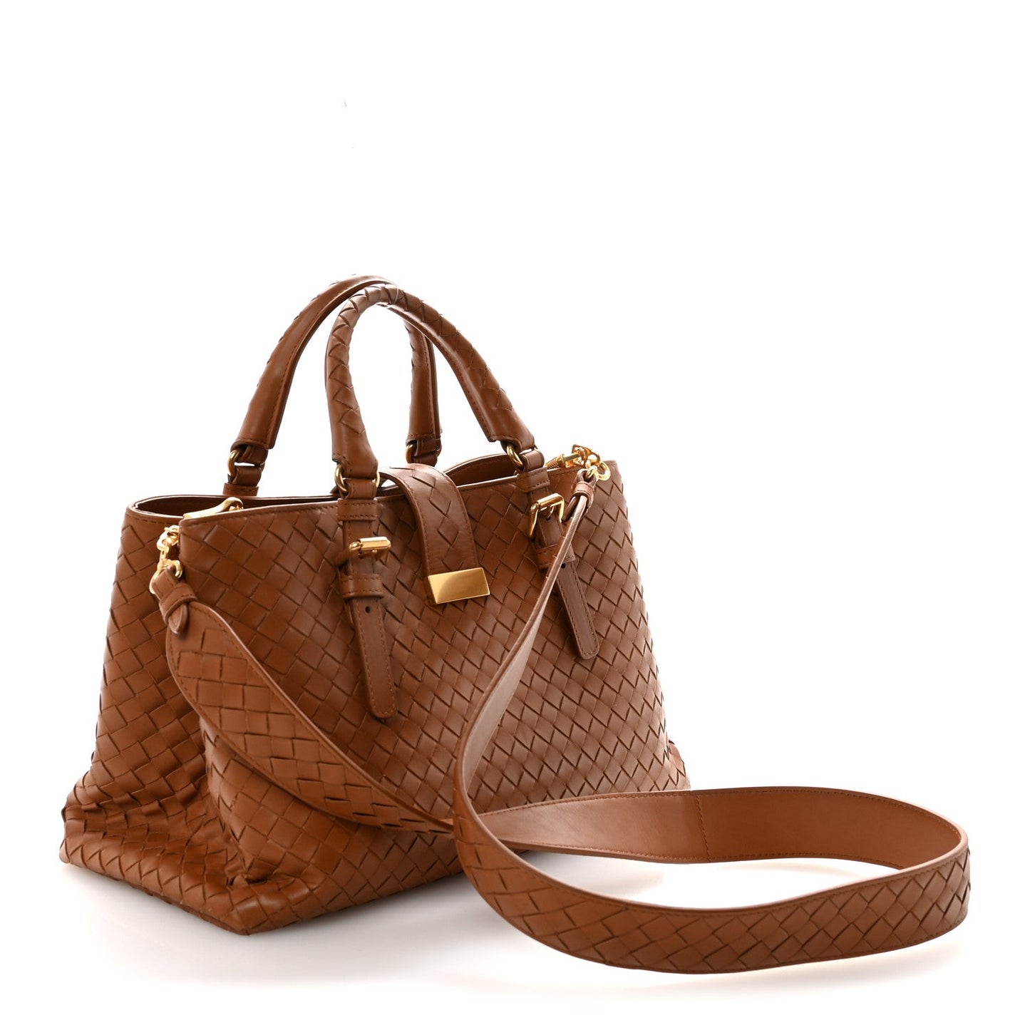 Calfskin Intrecciato Small Roma Noce