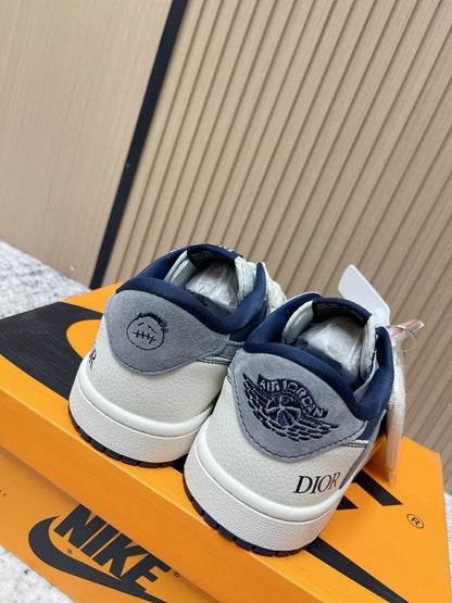 Nike Air Jordan x TS Dior Dark Blue White Leather Suede 534359