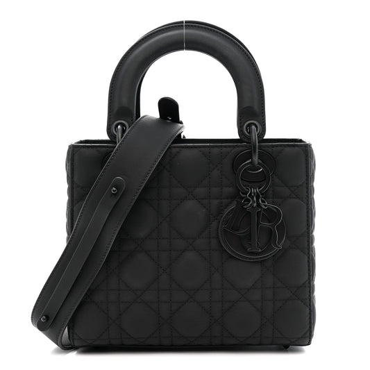 Ultra Matte Calfskin Cannage Small My ABCDior Lady Dior Black