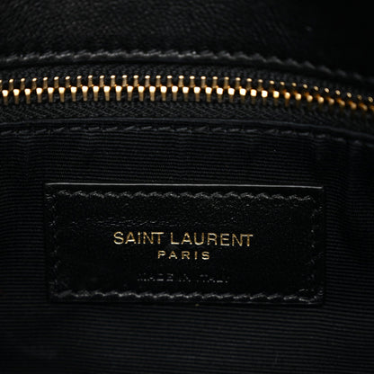 Lambskin Quilted Toy Loulou Puffer Monogram Chain Satchel Black