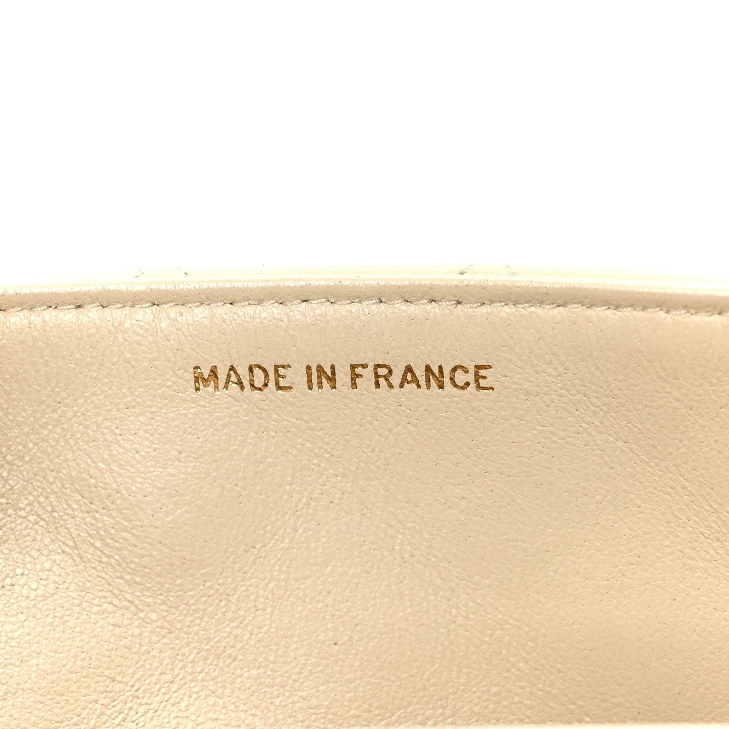 Lambskin Quilted Medium Single Flap Beige