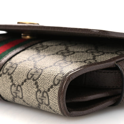 GG Supreme Monogram Web Ophidia Crossbody Wallet Beige New Acero