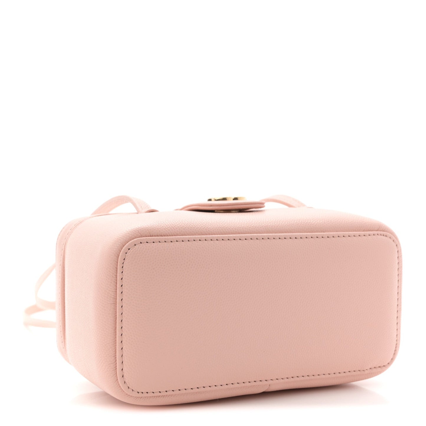 Shiny Caviar Preppy Coco Long Vanity With Strap Light Pink