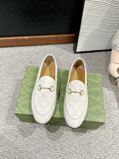 Horsebit Jordaan Loafer White GG Leather
