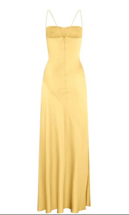 Simple Mermaid Straps Yellow Prom Dress 21th Birthday Outfit P667