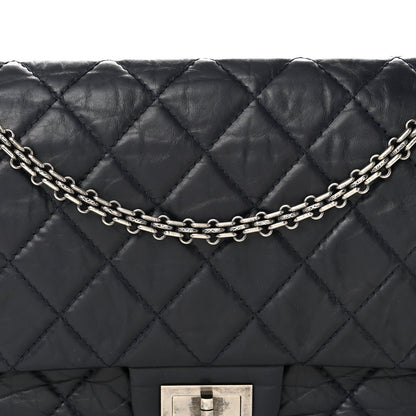Aged Calfskin Quilted 2.55 Reissue 227 Flap Dark Blue