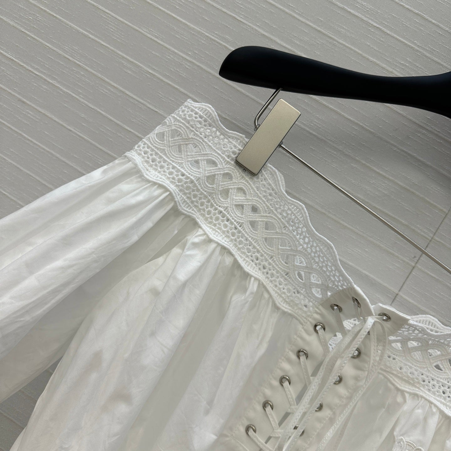 Celine 25 Lace One-shoulder Top White Cotton
