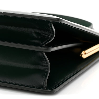 Patina Box Calfskin Medium Clasp Bag Dark Green