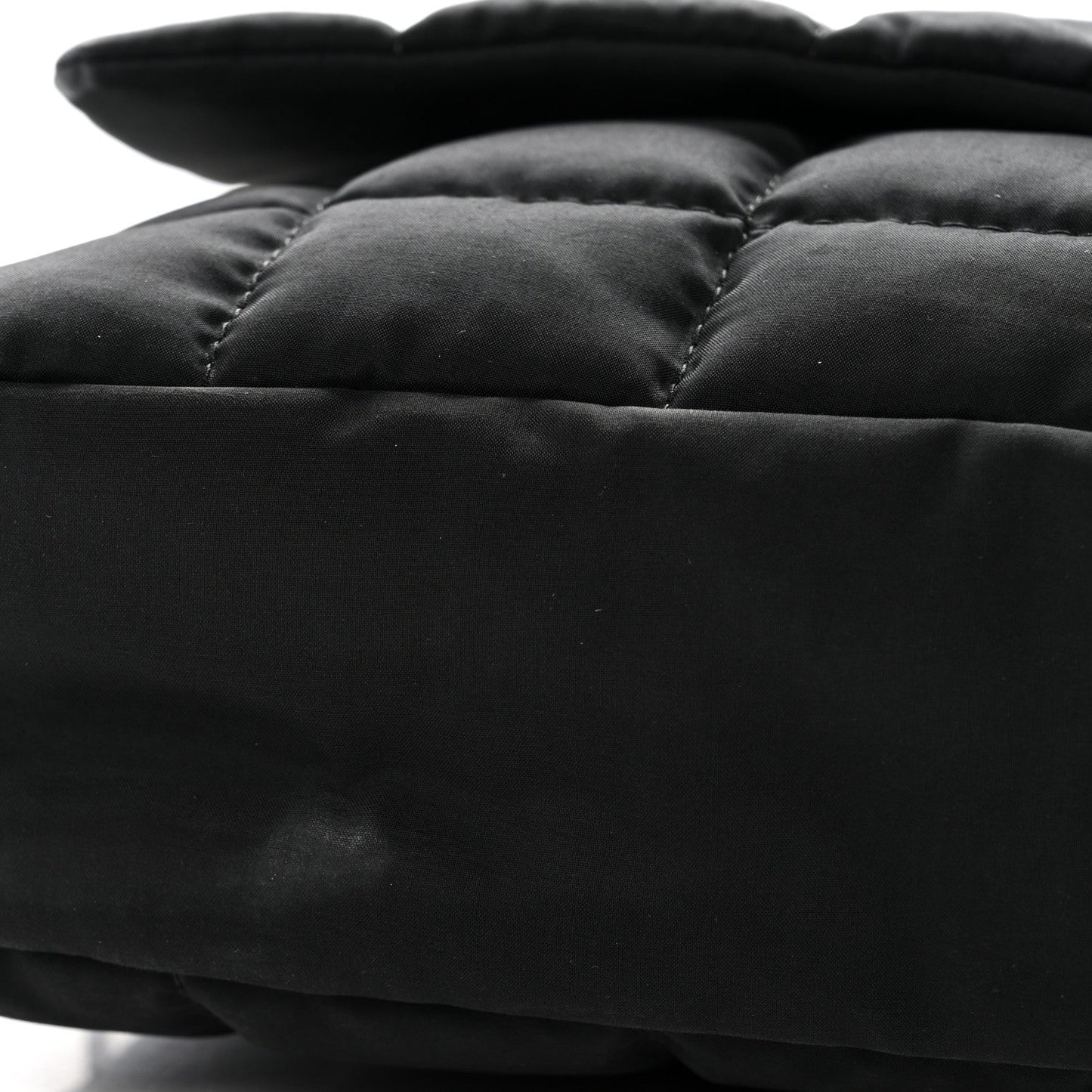 Nylon Square Quilted Flap Black