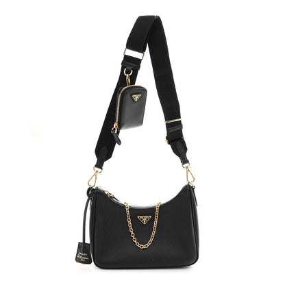 Saffiano Lux Re-Edition 2005 Shoulder Bag Black