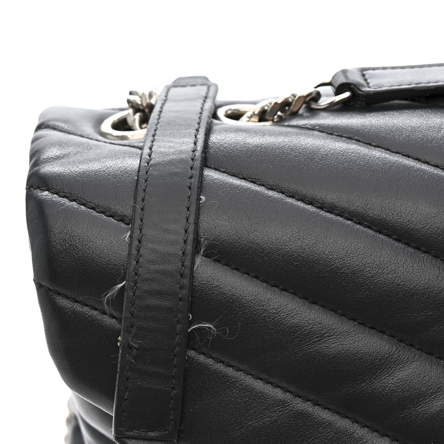 Calfskin Y Quilted Monogram Medium Loulou Chain Satchel Storm