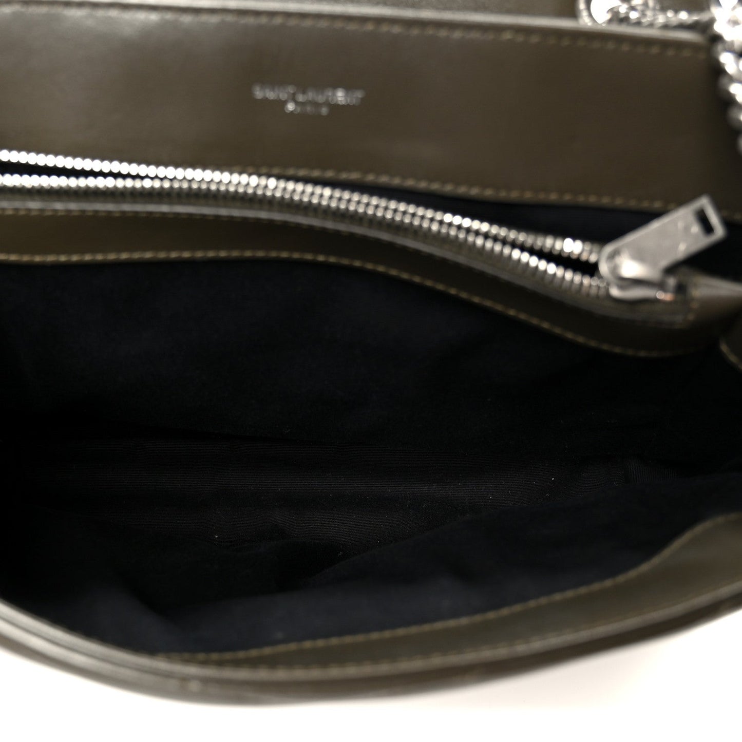Calfskin Y Quilted Monogram Medium Loulou Chain Satchel Kaki Fonce