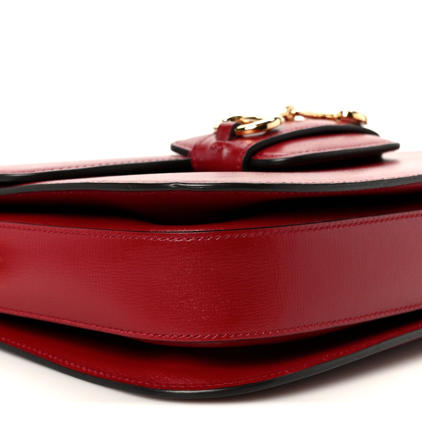 Azalea Calfskin Horsebit 1955 Shoulder Bag New Cherry Red