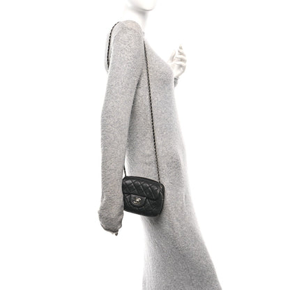 Lambskin Stitched New Mini Flap Black