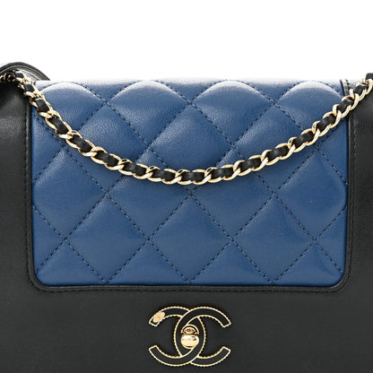 Sheepskin Quilted Small Mademoiselle Flap Black Blue