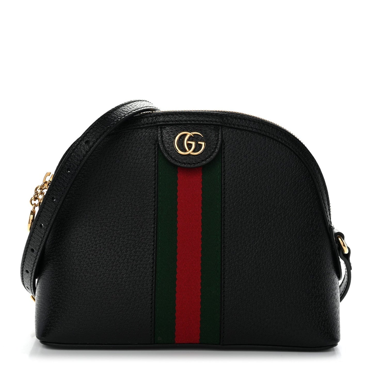 Calfskin GG Web Small Ophidia Dome Shoulder Bag Black