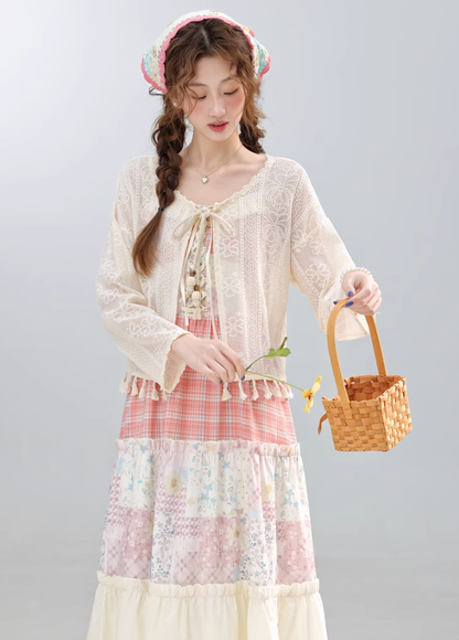 2025 new style beautiful sun protection jacket with suspender skirt cardigan R1976